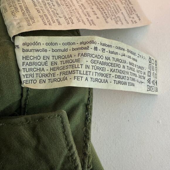 Zara Womens Cargo High Rise Jogger Zip Side Pockets Army Green Relaxed Pants 2 - Picture 8 of 8